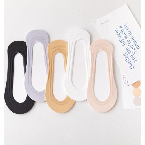 5 Pairs 2021 Ice Silk Boat Socks Women Set Thin Rose Silicone Non-slip Shallow Lace Socks Cotton High Heels Invisible Socks