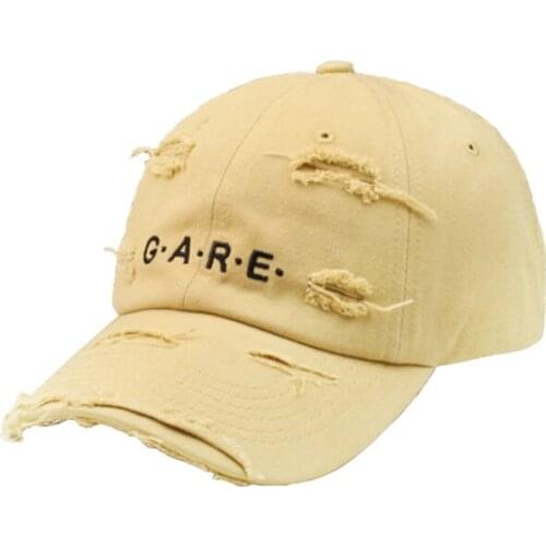 New Arrive Spring Autumn Cotton Unisex Letters Embroidered Broken Hole Fashion Casual Outing Street Trend Sunblock Baseball Cap