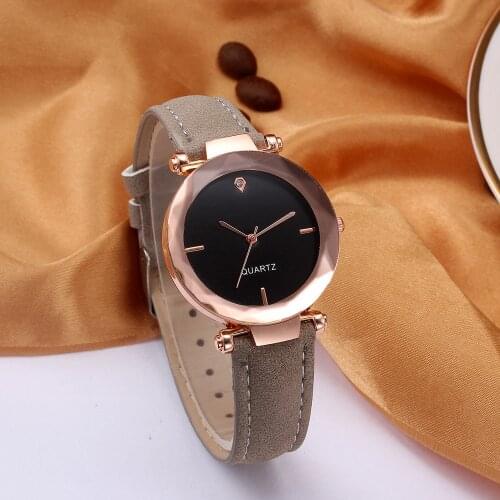 Wholesale Fashion Women Leather Casual Watch Luxury Analog Quartz Crystal Wristwatch