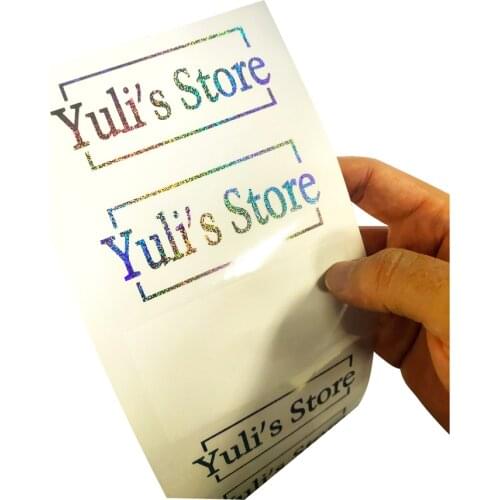 Personalize Holographic Stickers Logo Custom Adhesive Holo Labels for Lashes Boxes