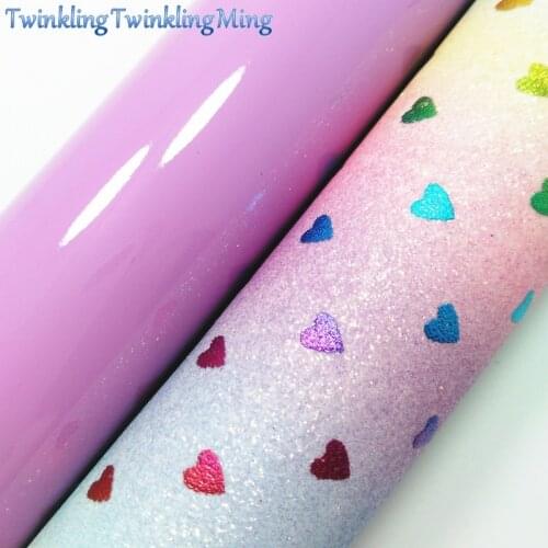 PINK Glitter Fabric, Crocodile Faux Leather Fabric, Synthetic Leather Fabric Sheets For Bows A4 8"x11" Twinkling Ming XM200