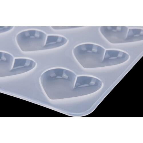 1PC 9-even UV Resin Jewelry Mold Heart Shape Silicone Cake Mold For DIY Decorate Making Pendant