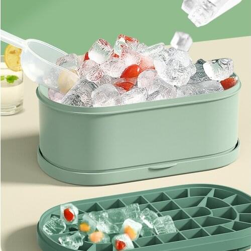 Silicone Ice Tray Ice Cube Mold Organizer Home Ice Hockey Maker Summer Artifact Multi-Layer High Capacity Kitchen Storage Box