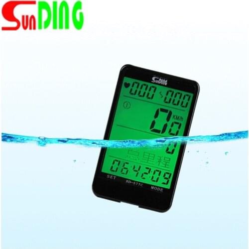 SUNDING Bike Wireless heart Rate Stopwatch Bicycle computer Speed Sensor Heart Rate Belt White/Black Cycling Accessories