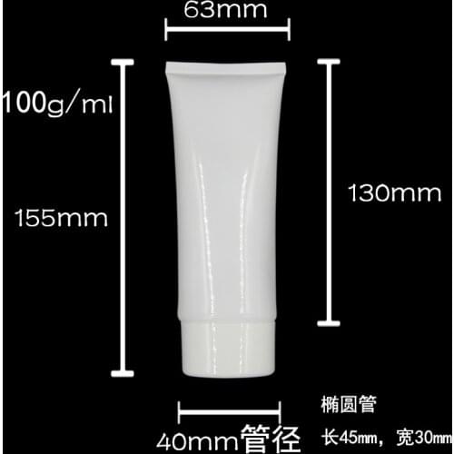 100ML Sunscreen scream Tube, 100G white Cream Tube with white screw lid,100ml Cosmetic empty Soft Tubes