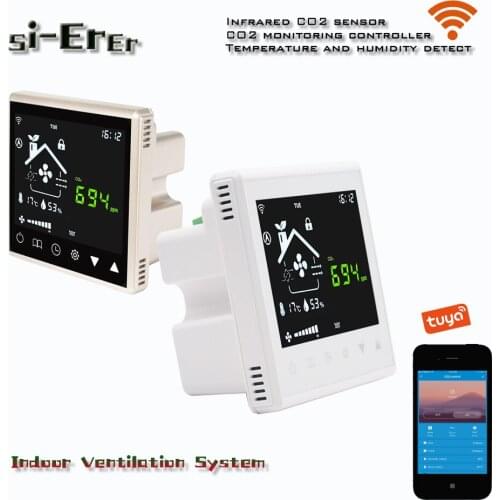 Tuya App Wifi Co2 air quality monitor,with rs485 for home,office,Shopping ,Meeting Room Air quality improvement