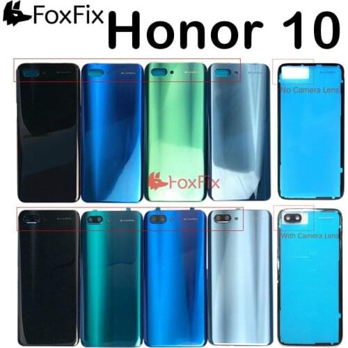 Back Glass For Huawei honor 10 Back Cover Housing with Rear Camera Lens For Honor 10 Battery Door Back Cover COL-L29 Replacement