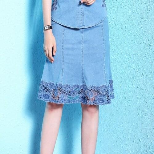 Nordic winds womens skirts summer new arrival womens denim skirts thin lace cowboy skirts lady NW18B2616