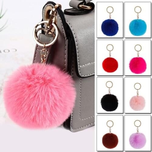 1PC Fur Fluffy Fur Ball Key Chains Keychain Pendant Decoration Pendant Jewelry Soft Women