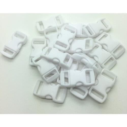 10pcs/lot 3/8" 10mm Wide White Contoured Side Release For Paracord Bracelet Plastic Buckle
