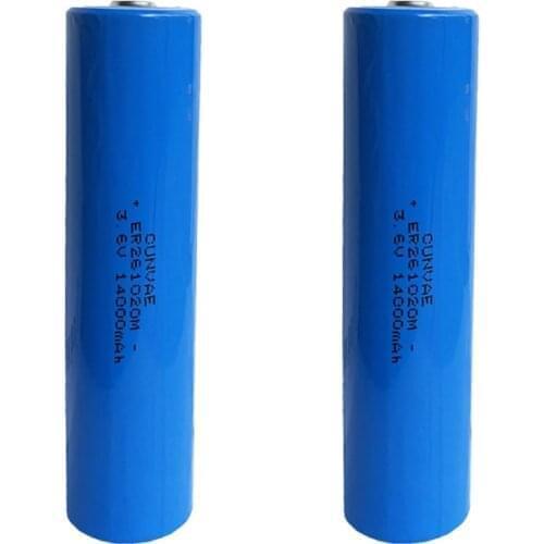 2Pcs ER261020M 261020 14000mAh 3.6V Li-SOCl2 Battery Double C Lithium Batteria CC Size Lisoci2 High Rate Discharge
