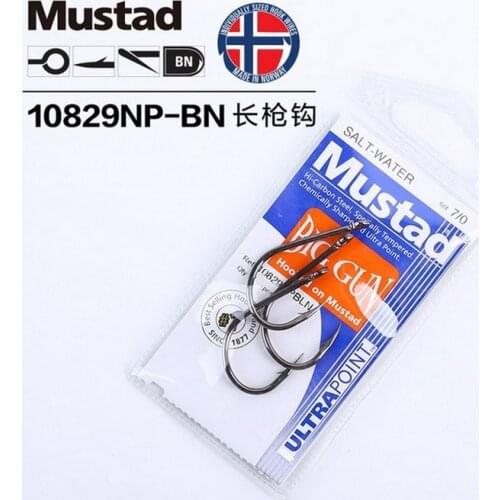 20 Packs Mustad Hooks for Deep Sea Salt Water Fishing Hooks 10829# Jig Hook Jig Baits Crooked Mouth Hook Carp Herring Sturgeon