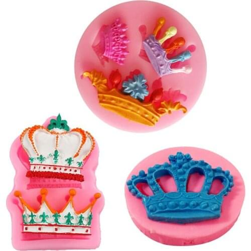 3Pcs/Set Royal Crown Shape Cake Silicone Mold DIY Candy Cupcake Topper Sugarcraft Chocolate Cookie Cake Decorating Tools Kitchen