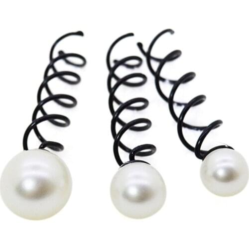 3PCS/Set Women Girls Imitation Pearl Spiral Spin Screw Bobby Hair Pins Hair Clips 2Sizes 14 MM/16MM