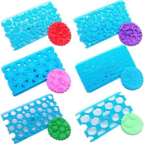 6Pcs Fondant Embosser Flower Leaf Decoration Mold Cookie Cutters Biscuit Molds Icing Embossing Cutter Cake Decorating Tools