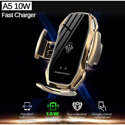 10W Smart Sensor Car Phone Holder For iPhone 11 X XR 8 Samsung S20 S10 Fast Qi Wireless Charger Car Holder For Phone Stand