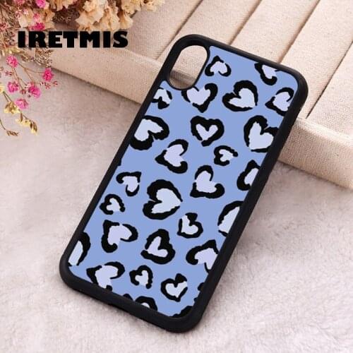 Iretmis 5 5S SE 2020 Phone Cover Case for iPhone 6 6S 7 8 Plus X Xs XR 11 12 Mini Pro Max Silicone TPU Cheetah blue