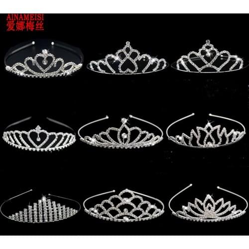 Cute Princess Tiaras and Crowns Crystal Headband For Girls Kid Bridal Prom Crown Wedding Party Accessiories Fashion Hair Jewelry