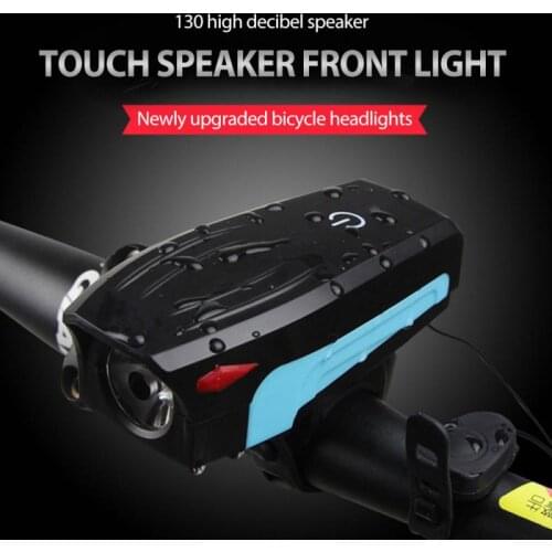 USB charging riding flashlight Cycling Accessories light exposure flashes night strong light with horn waterproof Bicycle light