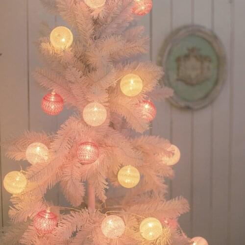 LED Colorful Fairy Tale Cotton Ball Light String 2.2M 20 Head Battery-powered Garland Light for Holiday Wedding Party Decoration