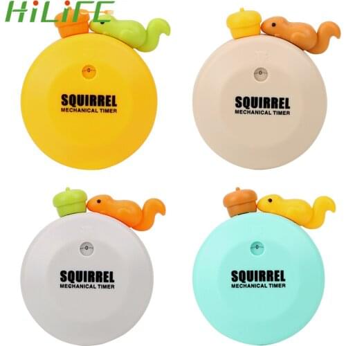 HILIFE Mechanical Timer 60 Minutes Kitchen Timers Magnet Design Cooking Tools Countdown Alarm Reminder Cute Squirrel
