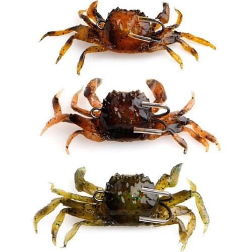 Mounchain 3D Simulation Soft Crabs Fishing Bait Worm Lures Crankbaits Hooks Baits Tackle Outdoor Fishing Lure Accessories