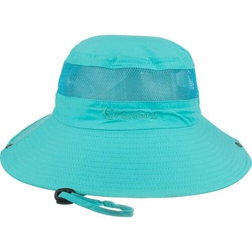 Mesh Ventilation Solid Color Sunscreen Fisherman Cap Basin Summer Men And Women Will Hat Defence Ultraviolet Rays Sun Hat Yf014