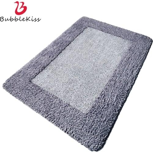 Bubble Kiss Bathroom Carpet Solid Color Anti Slip Mat Fashion Home Entry Door Mat Absorbent Area Rugs Soft Flocking Bathroom Mat