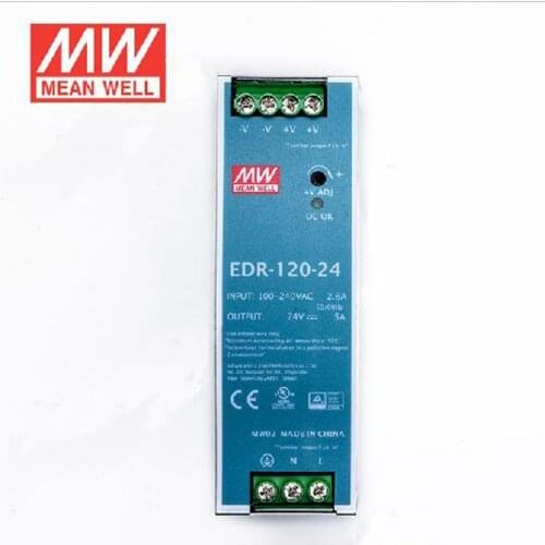MEAN WELL EDR-120-24 120W 24V DIN Rail Switching Power Supply 110V/220V AC to 24V DC 5A Industrial Power Unit