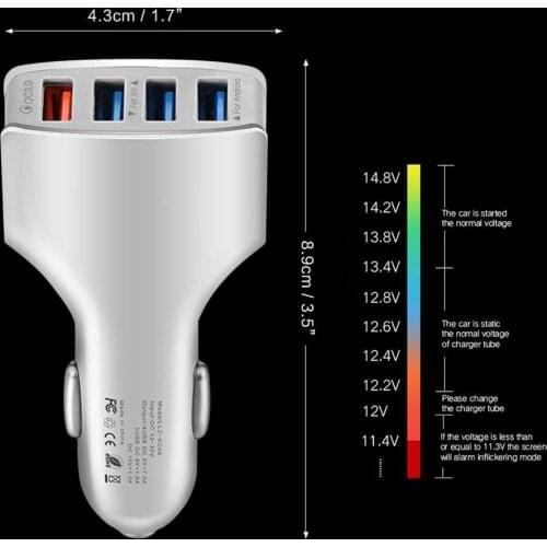 Multifunction 4-Port USB Car Charger Fast Charging 3.0 For IPhone 11 Xiaomi Huawei Mobile Phone Charger Adapter In Car