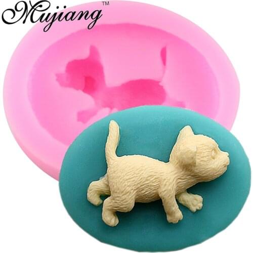 Mujiang Cat Shape Making Candy Silicone Fondant Molds Party Cake Decorating Tools Clay Soap Mold Chocolate Gumpaste Moulds