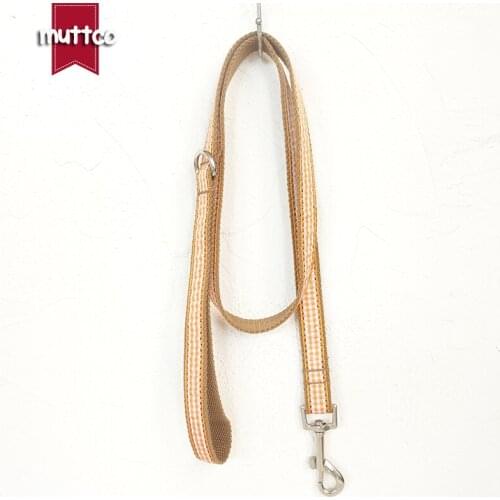 MUTTCO retailing self-design colorful unique England style leash THE BROWN PLAID handmade dog collars and leashes 5 sizes UDL013