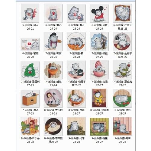 PaiPai Cat-Shop Cross Stitch Set Cross-stitch Kit Embroidery Needlework Craft Packages Fabric Floss