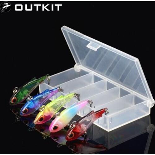 New 5pcs Mini VIB 4.5cm 4g Fishing Lure Set Kit With Box CrankBaits Wobblers Lures Sinking Carp Fishing Tackle Artificial