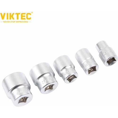 VT13871 5pcs 3/8" Impact Damaged Bolt Nut Screw Remover Extractor Socket Wrench Set Kit