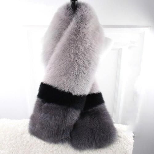 Natural fur shawl collar Europe and the United States winter female color fox fur scarf fur collar high-end long Korean original