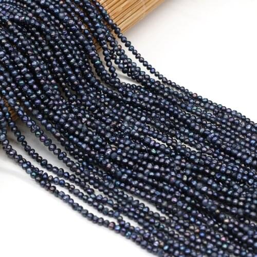 Natural Freshwater Pearl Beads Stylish Black Potato Shape Loose Bead For Jewelry Making DIY Necklace Bracelet Accessories 2-3mm