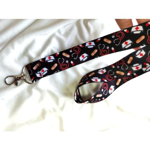 New 1 pcs cartoon Doctors nurse Neck Strap Lanyards Badge Holder Rope Pendant Key Chain Accessorie