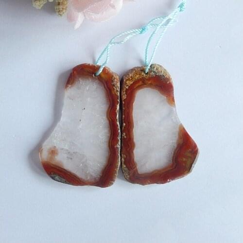 New,Warring States Red Agate Earring, Semi-precious stones, Jewelry accessories Earrings,42x28x3mm,15.6g