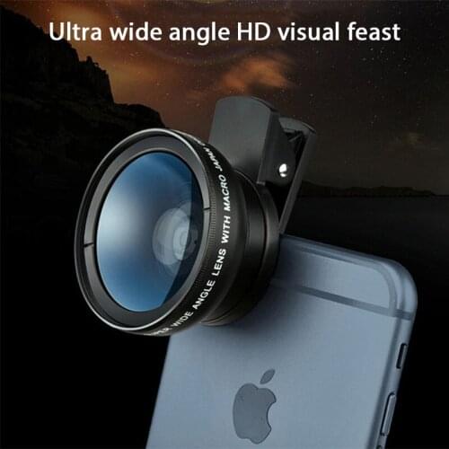2in1 Lens 0.45X Wide Angle+12.5X Macro Lens Professional HD Phone Camera Lens For iPhone 8 7 6S Plus Xiaomi Samsung LG