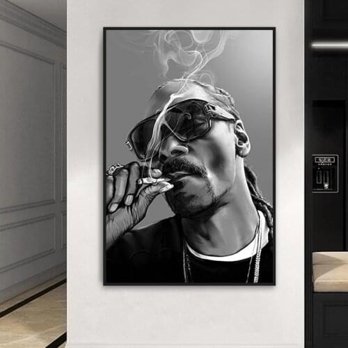 Snoop Dogg Poster Hip Hop Rapper Canvas Painting Gangster Rap Music Singer Prints Celebrity Wall Pictures For Bedroom Home Decor
