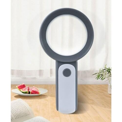 50LB 30x Super Large Magnifying Glass with LED Lights AAA Battery Big Magnifier Portable Handheld Reading Glasses Loupe