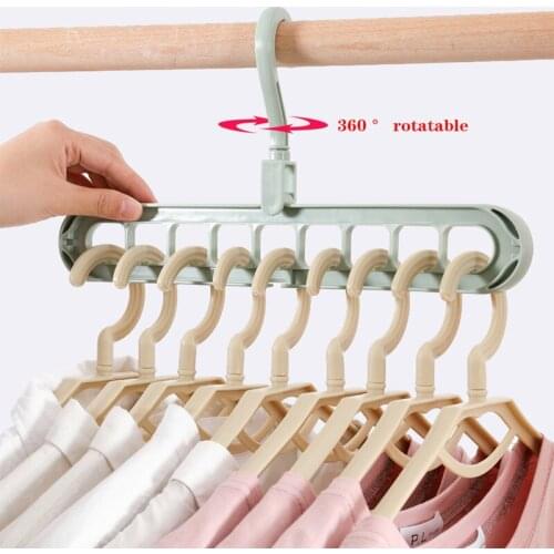9-hole Clothes hanger organizer Space Saving Hanger multi-function folding magic hangers drying Racks Scarf clothes Storage
