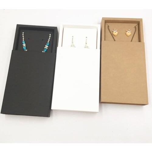 48sets Kraft Paper Drawer Love Jewelry Accessory Carrying Box Paper Storage Gift folding style Boxes with inner card