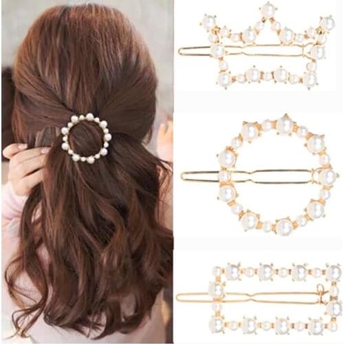 Woman Geometric Irregular Pearl Hairpins Girls Hair Accessories Delicate Hair Grip Ladies Barrettes Hair Clip Headwear