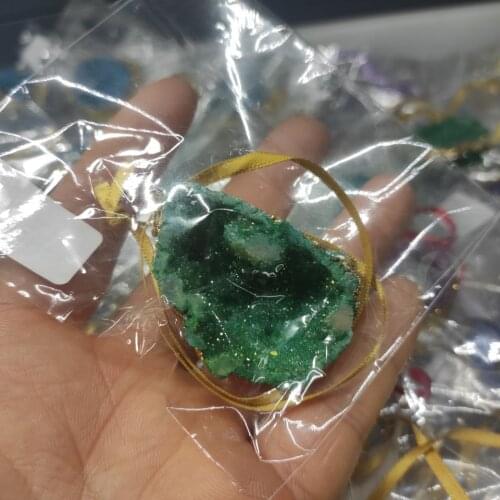 1pcs Natural Druzy Agates Pendant Connectors Irregular Gold Plated Double Hole Connectors for DIY Making