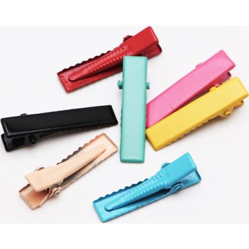 40pcs 20pcs Colorful Alligator Hair Clips 40mm Hairpin Hairclip Teeth Blank Setting Accessories for Jewelry Making DIY Hair