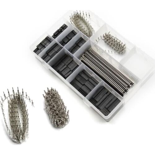 670pcs/set Dupont Connectors 2.54mm Male Female Jumper Header Housing Cable Wire Terminals Connectors Crimp Pins Kit with Box