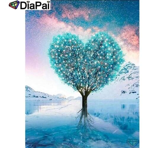 DIAPAI 5D DIY Diamond Painting 100% Full Square/Round Drill "Tree heart scenery" Diamond Embroidery Cross Stitch 3D Decor A23454