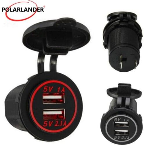 Car Phone Charger Socket Voltmeter LED For Motorcycle Car Truck 12V/24V Dual USB Voltage Meter 3.1A Switch Panel Bule/Green/Red